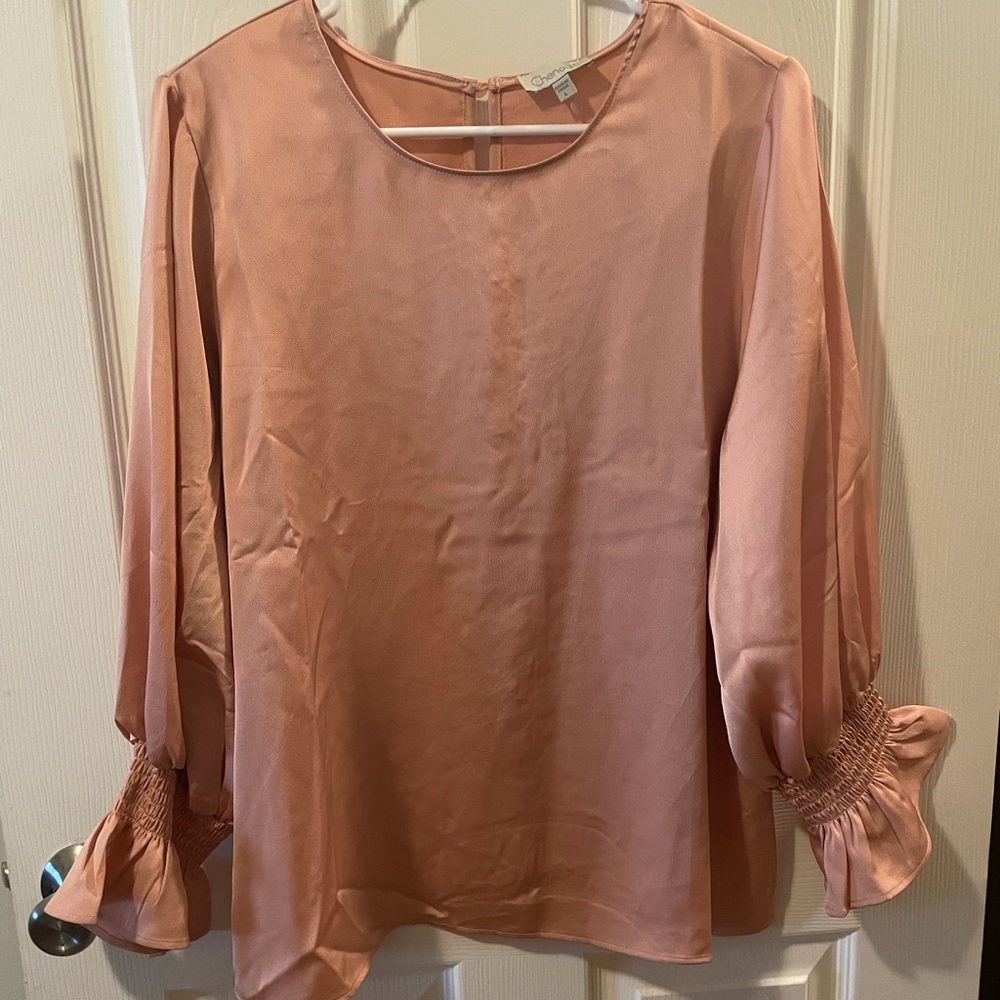Chenault Peach Large Blouse NEW